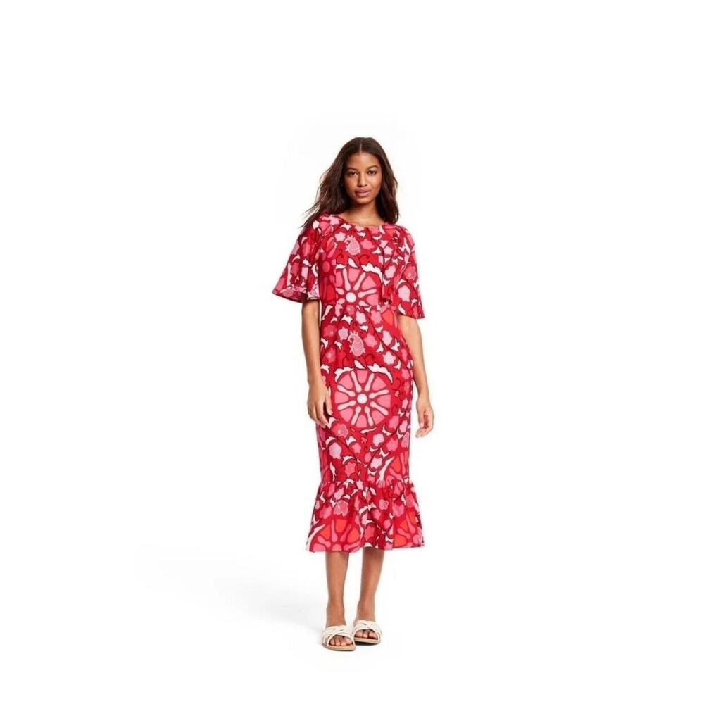 Rhode for Target Floral Midi Dress in Red